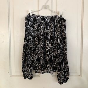 NWOT Billabong Crushed Velvet Floral Off-Shoulder